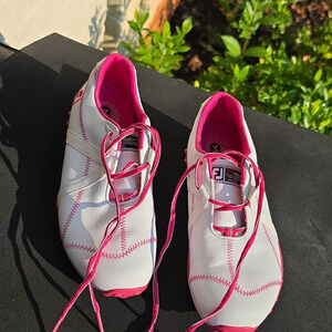FootJoy M Project Spikeless Golf Shoes Womens 7M White Fuchsia Pink 95615